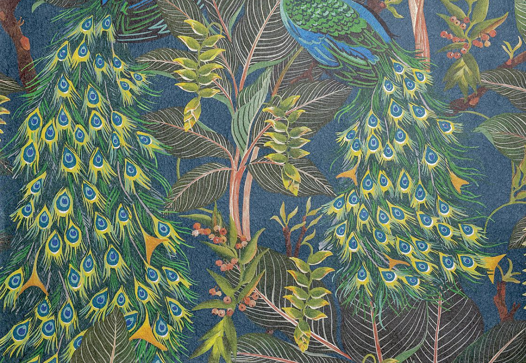 Обои Mokum The Royal Menagerie 13096/514/Royal Peacock W/P/Midnight