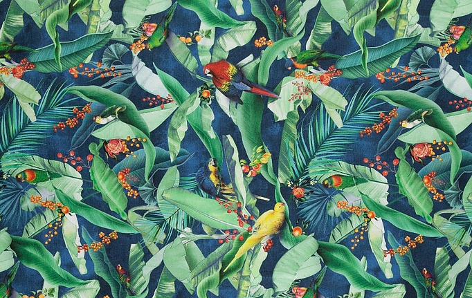 Бельгийская ткань Galleria Arben, коллекция Trezor, артикул Zamiflora/01-Navy