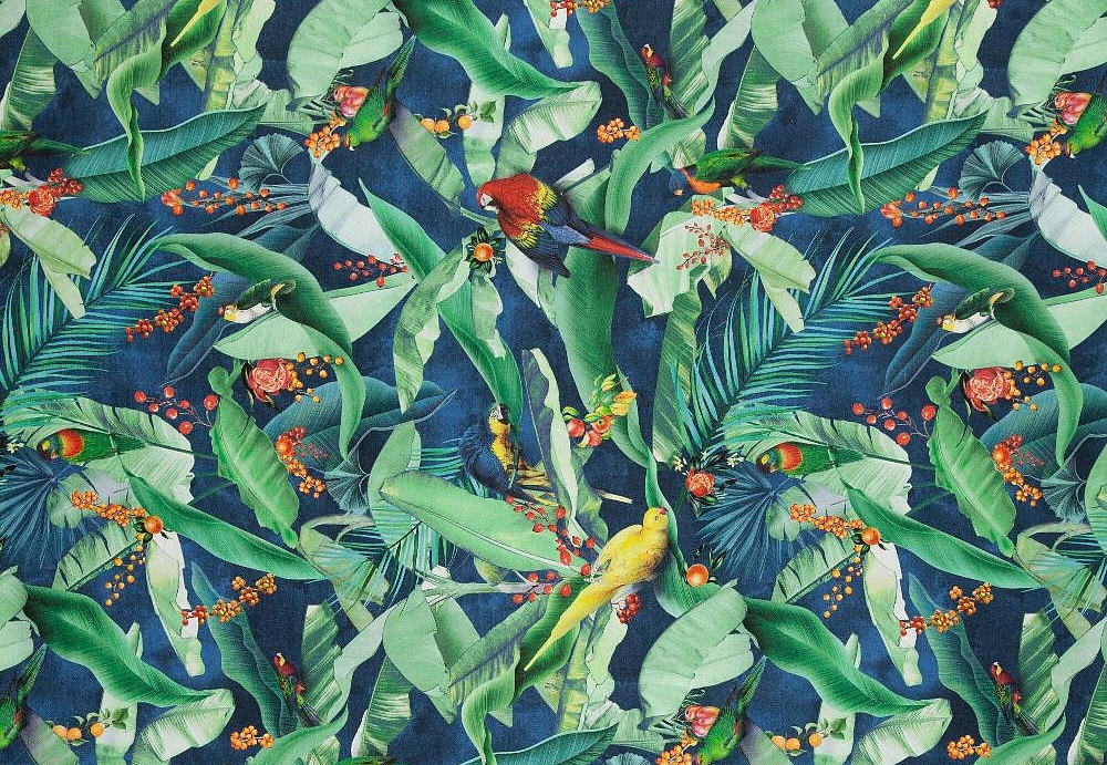 Ткань Galleria Arben Trezor Zamiflora/01-Navy