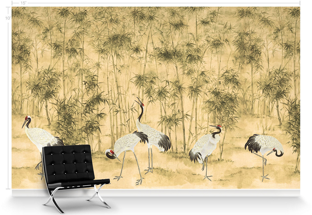 Панно и фотообои Paul Montgomery Studio Complete Collection Bamboo and Cranes Sepia