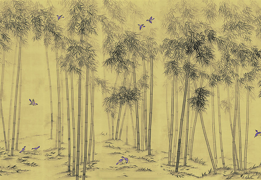 Панно и фотообои Paul Montgomery Studio Complete Collection Bamboo Forest Ultraviolet Birds