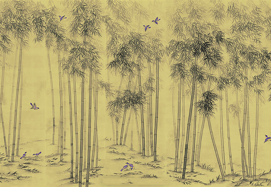 Панно и фотообои Paul Montgomery Studio Complete Collection Bamboo Forest Ultraviolet Birds