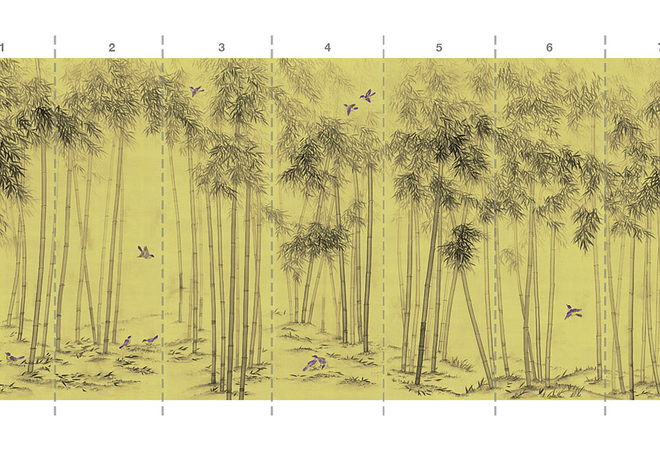 Панно и фотообои Paul Montgomery Studio Complete Collection Bamboo Forest Ultraviolet Birds
