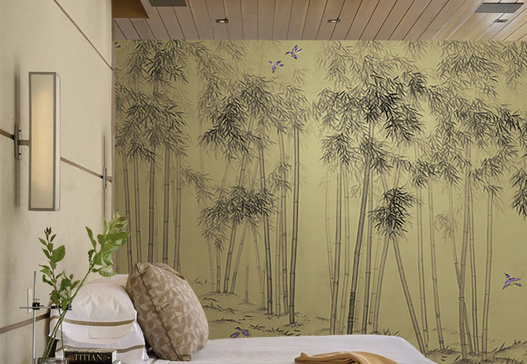 Панно и фотообои Paul Montgomery Studio Complete Collection Bamboo Forest Ultraviolet Birds