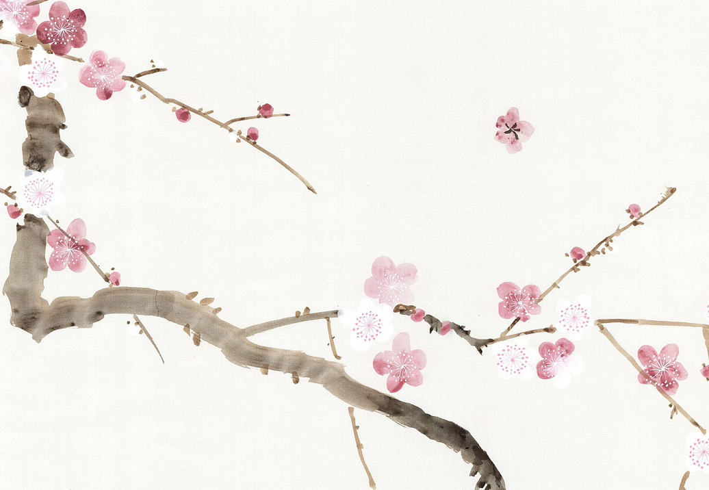Панно и фотообои Paul Montgomery Studio Complete Collection Cherry Blossoms White