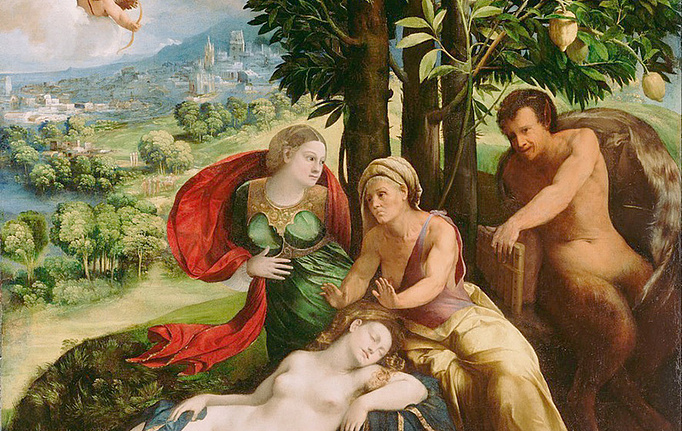 Российские панно и фотообои Affresco, коллекция Фрески и фотообои, артикул Dosso Dossi Giovanni di Niccolo de Lutero Mythological Scene