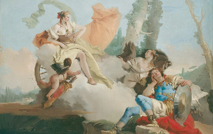 Российские панно и фотообои Affresco, коллекция Фрески и фотообои, артикул Giovanni Battista Tiepolo Rinaldo Enchanted by Armida