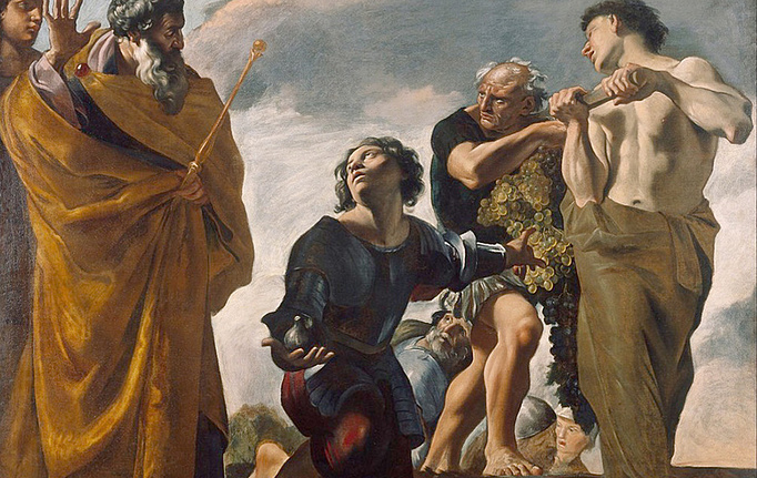 Российские панно и фотообои Affresco, коллекция Фрески и фотообои, артикул Giovanni Lanfranco Moses and the Messengers from Canaan