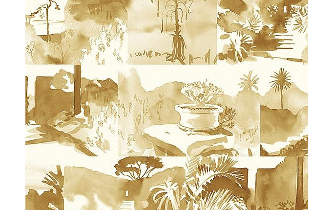 Английские панно и фотообои Paint & Paper Library, коллекция Tresco, артикул Abbey Gardens Muga