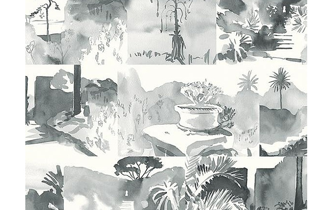 Английские панно и фотообои Paint & Paper Library, коллекция Tresco, артикул Abbey Gardens Paris Rooftops