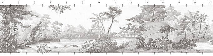 Обои Paul Montgomery Studio Melange Series Tropical Views Grisaille