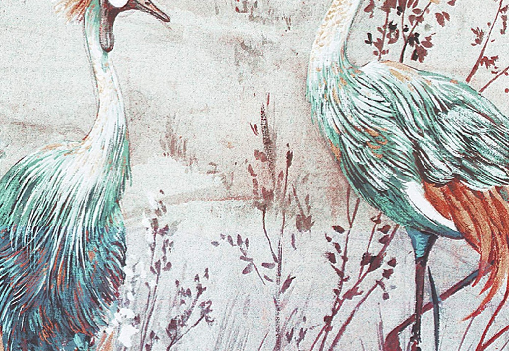 Панно и фотообои Nicolette Mayer Blossom Chinoiserie Crested Crane/Turq Red