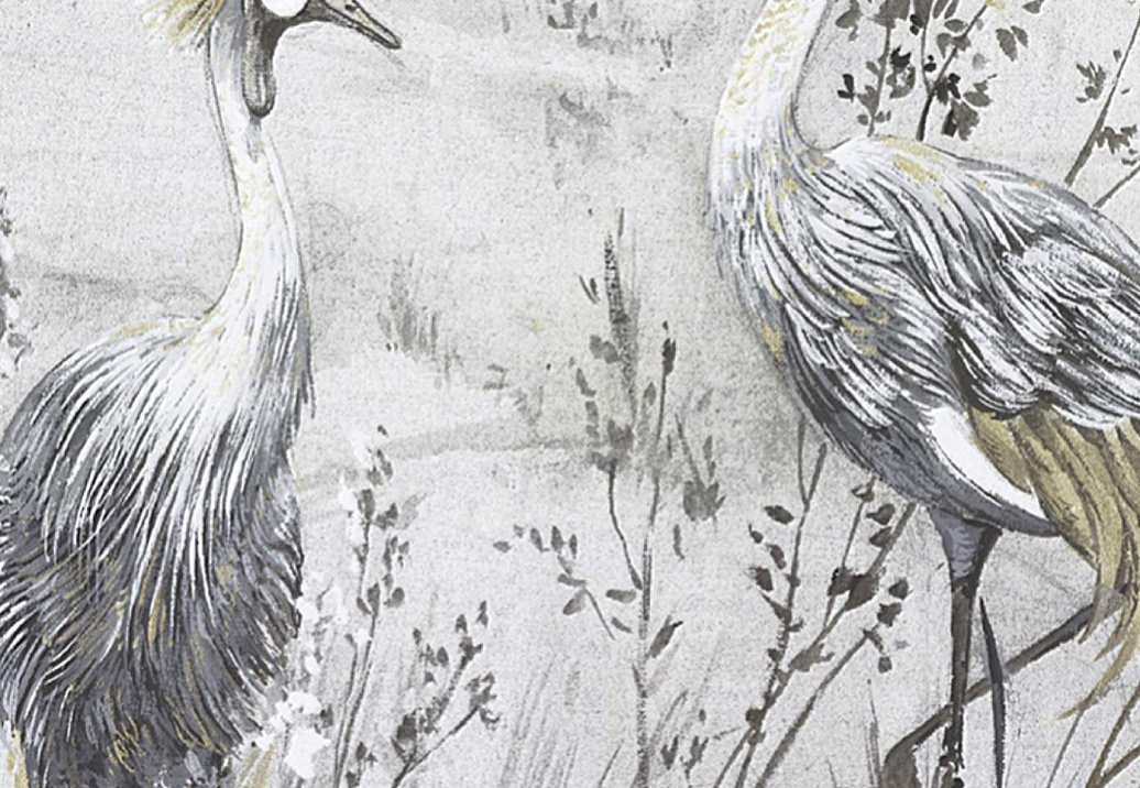 Панно и фотообои Nicolette Mayer Blossom Chinoiserie Crested Crane/Silver Gold