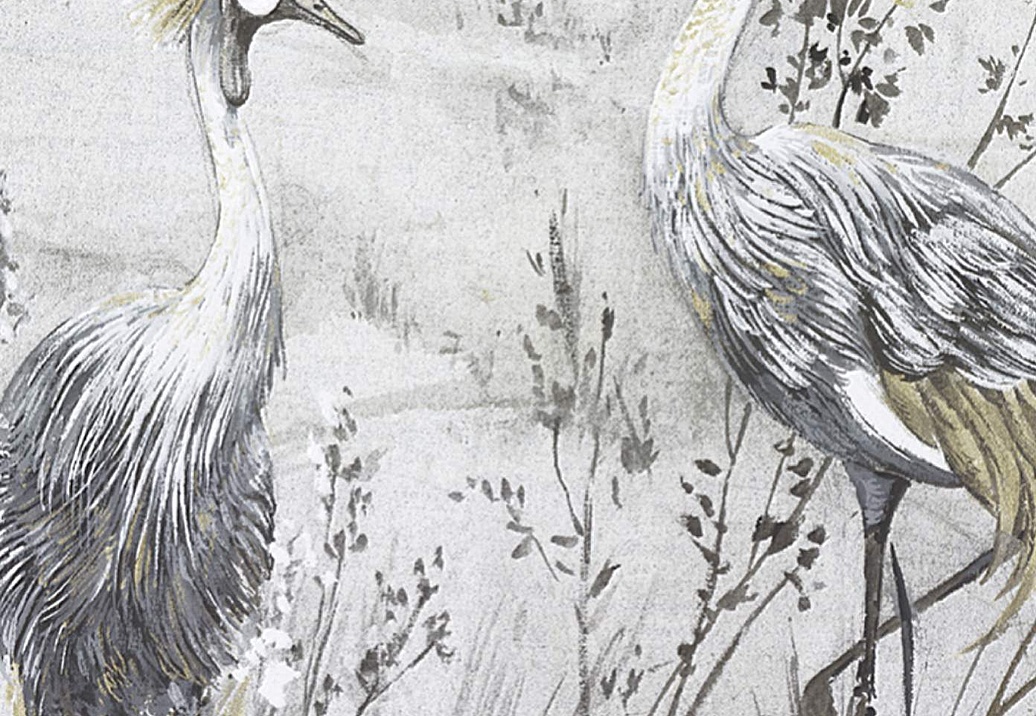 Панно и фотообои Nicolette Mayer Blossom Chinoiserie Crested Crane/Silver Gold