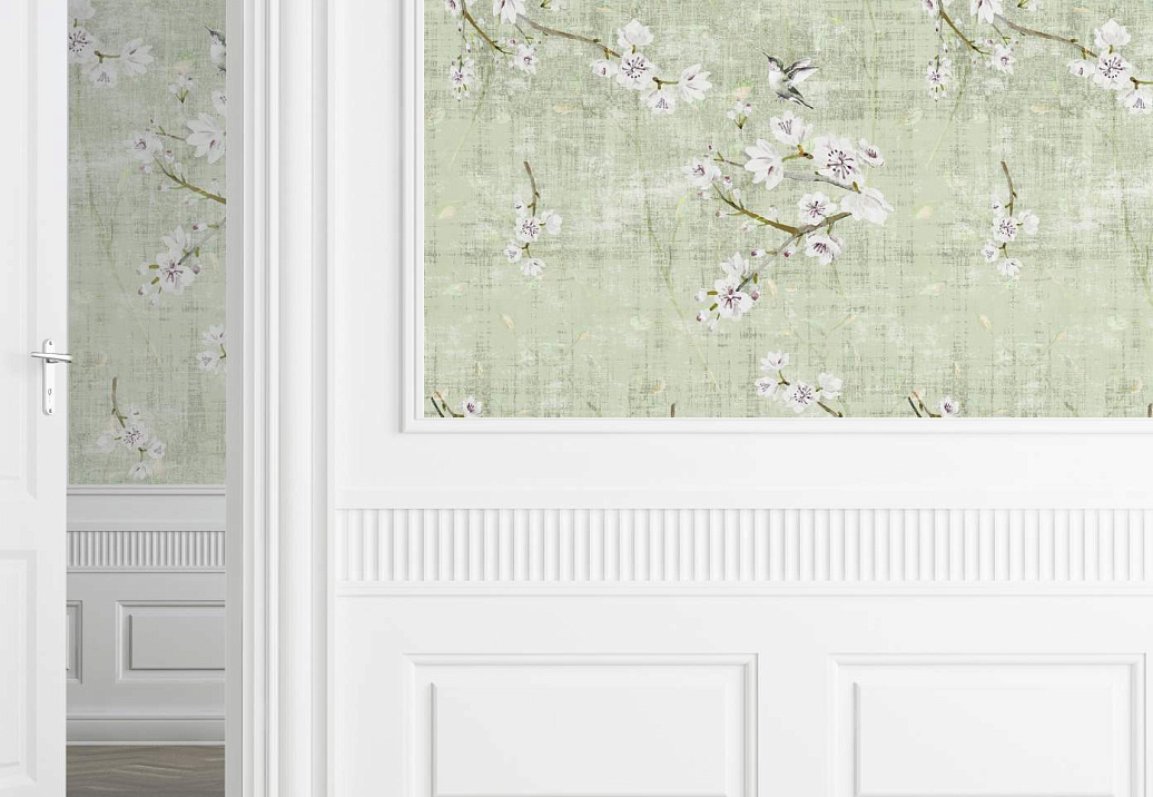 Обои Nicolette Mayer Blossom Chinoiserie Blossom Fantasia/Celadon