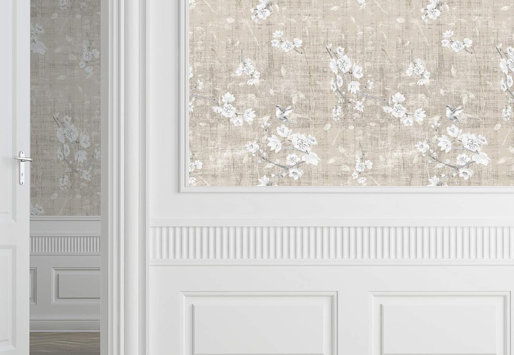 Обои Nicolette Mayer Blossom Chinoiserie Blossom Fantasia/French Gray