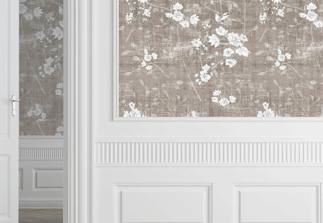 Обои Nicolette Mayer Blossom Chinoiserie Blossom Fantasia/Mocha