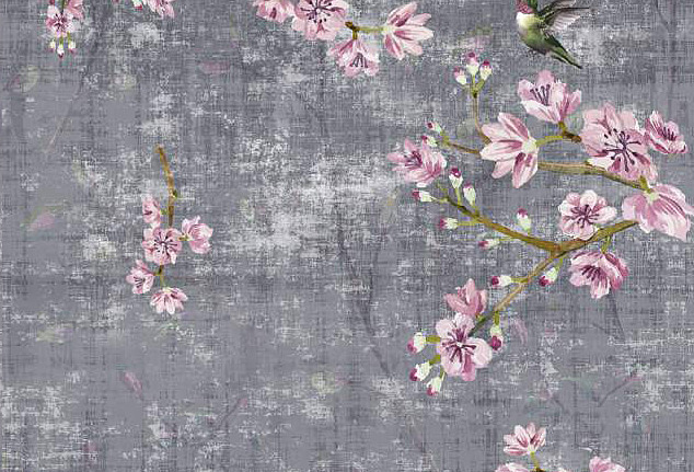 Обои Nicolette Mayer Blossom Chinoiserie Blossom Fantasia/Charcoal