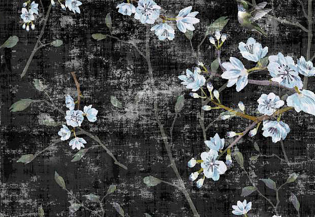 Обои Nicolette Mayer Blossom Chinoiserie Blossom Fantasia/Black Blue