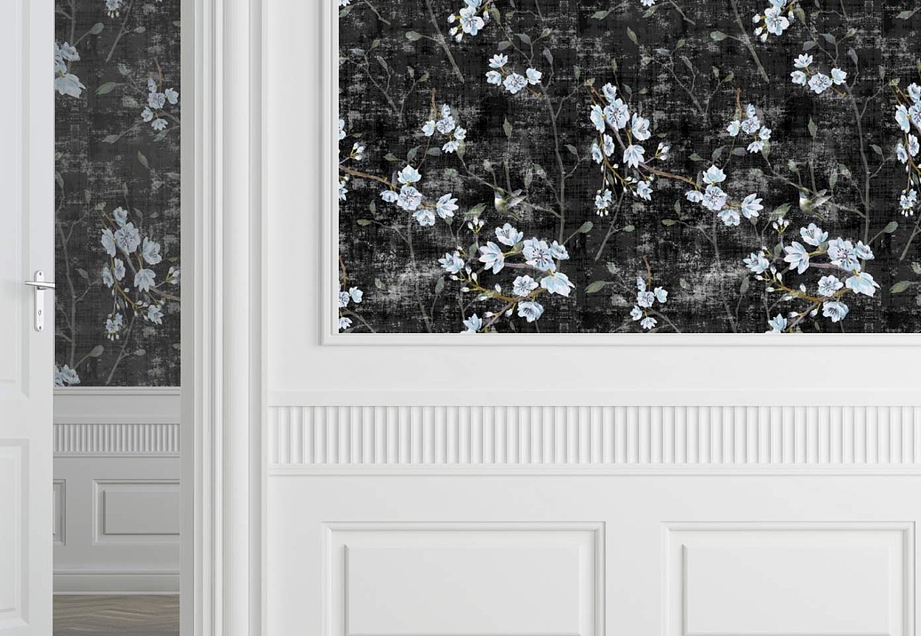 Обои Nicolette Mayer Blossom Chinoiserie Blossom Fantasia/Black Blue