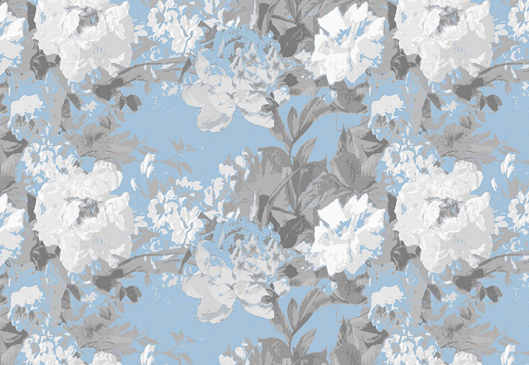 Обои Nicolette Mayer Regence Redux Les Fleurs/Perlblau Toile