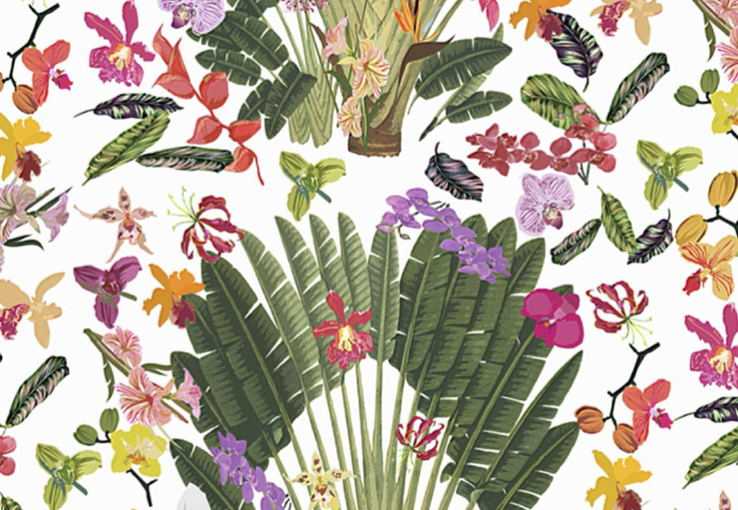 Обои Nicolette Mayer Regency Moderne Fantasy Tropical/White