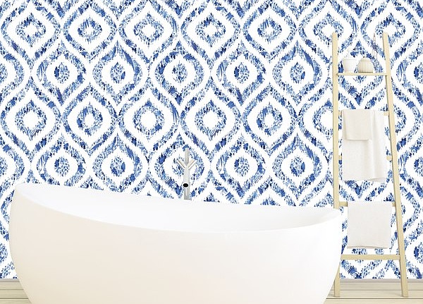 Обои Nicolette Mayer Royal Delft Ikat-White-Grasscloth