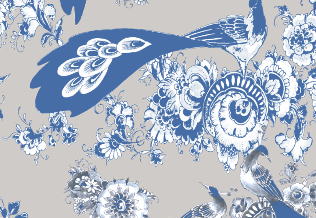 Обои Nicolette Mayer Royal Delft Bloemdecor-Grain