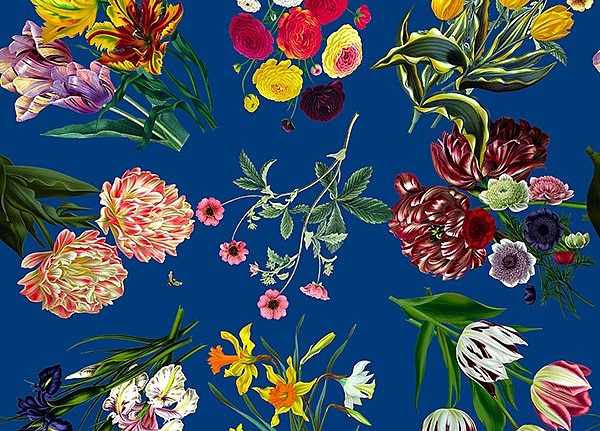 Обои Nicolette Mayer Royal Delft Flora-Fauna-Blue