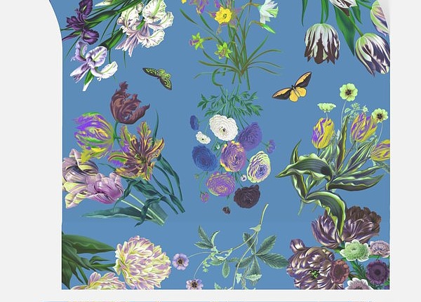 Обои Nicolette Mayer Royal Delft Flora-Fauna-Light-Blue