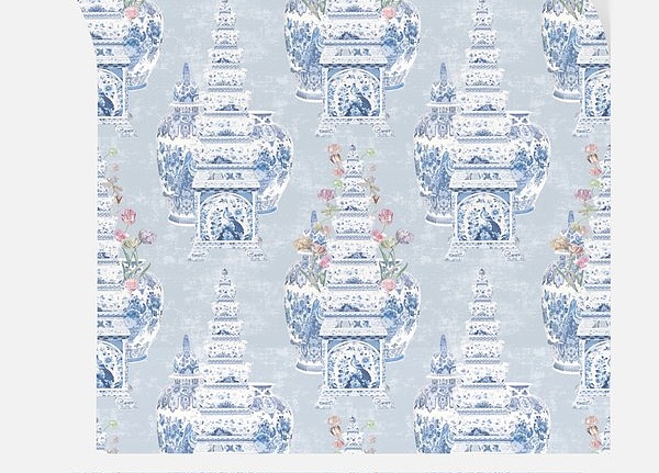 Обои Nicolette Mayer Royal Delft Masterpieces-Tulips-Gray