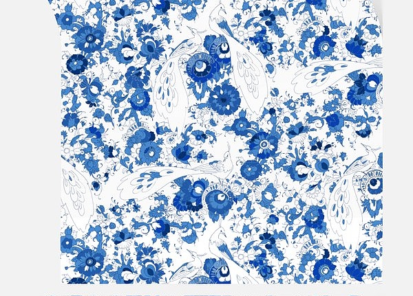 Обои Nicolette Mayer Royal Delft Peacock-Eloquence-Blue-and-White