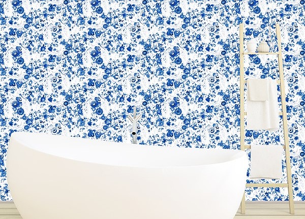 Обои Nicolette Mayer Royal Delft Peacock-Eloquence-Blue-and-White