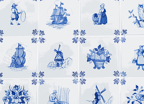 Панно и фотообои Nicolette Mayer Royal Delft Tile Play/White
