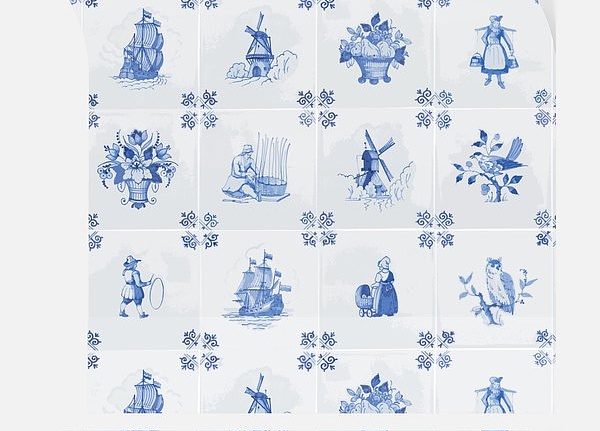 Панно и фотообои Nicolette Mayer Royal Delft Tile Play/White