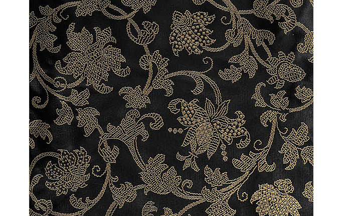 Французские обои Zuber, коллекция Broderies, артикул 380/Noir/Serti Bronze