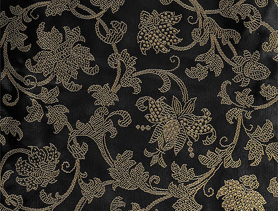 Обои Zuber Broderies 380/Noir/Serti Bronze