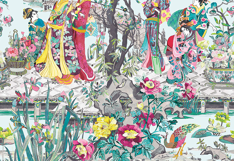 Обои Osborne & Little Enchanted Garden W7024-02