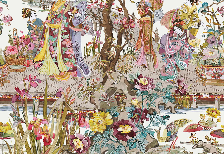Обои Osborne & Little Enchanted Garden W7024-03