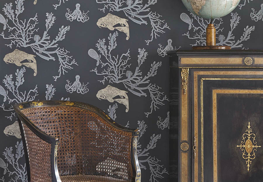 Обои Barneby Gates Book vol.2 BG0900201/Coral/Charcoal/Gold
