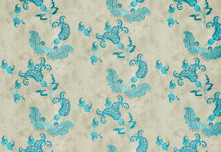Обои Barneby Gates Book vol.2 BG0800202/Paisley/Turquoise on Old Grey