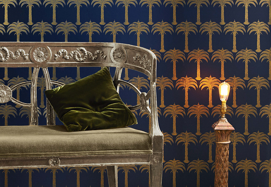 Обои Barneby Gates Book vol.3 BG1200101/Marrakech Palm/Midnight Blue