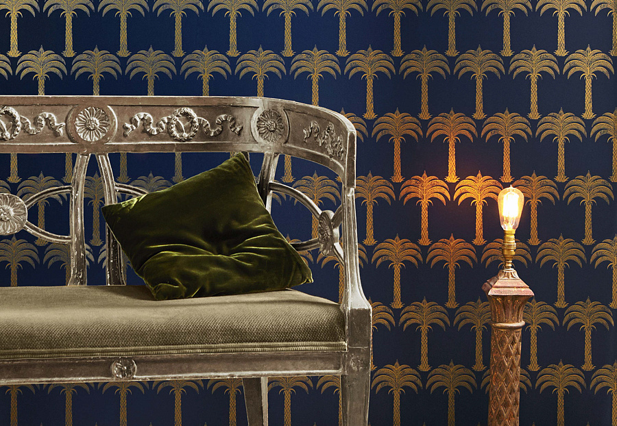 Обои Barneby Gates Book vol.3 BG1200101/Marrakech Palm/Midnight Blue