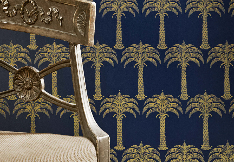 Обои Barneby Gates Book vol.3 BG1200101/Marrakech Palm/Midnight Blue