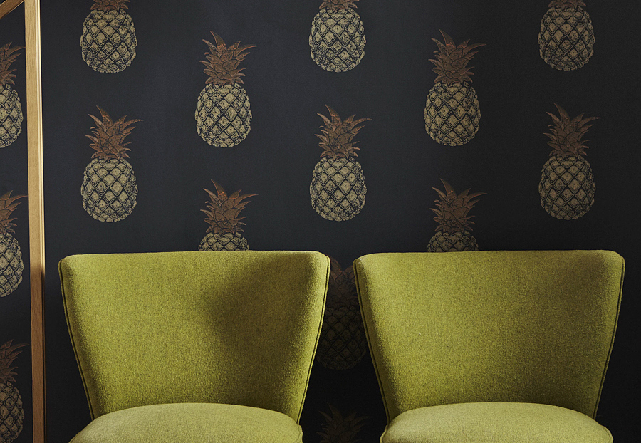 Обои Barneby Gates Book vol.3 BG1200202/Pineapple/Charcoal