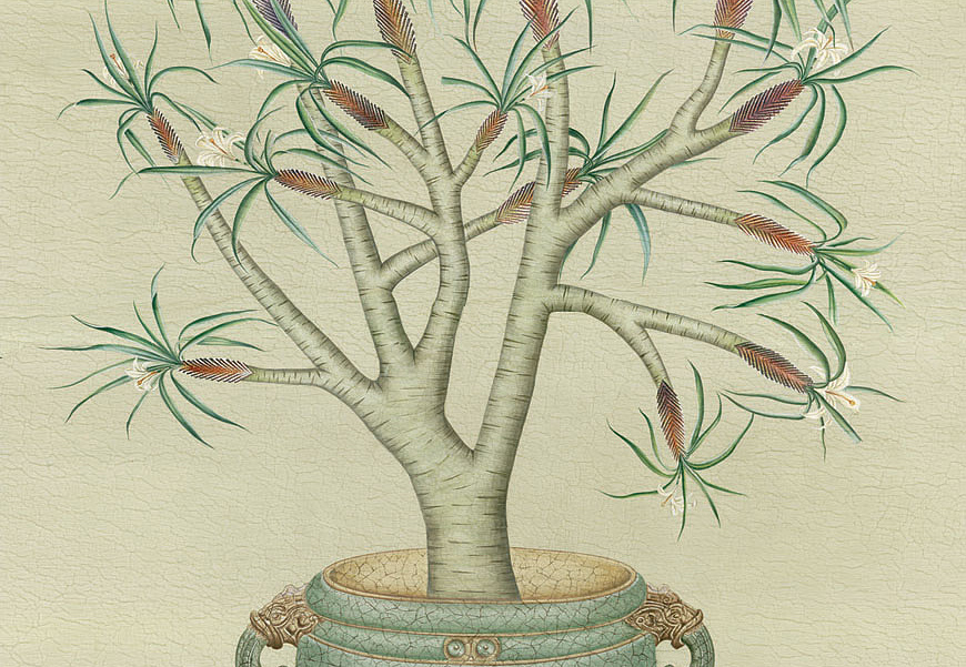 Панно и фотообои Iksel Scenic & Architectural Wallpapers Trees In Celadon Pots GEL1