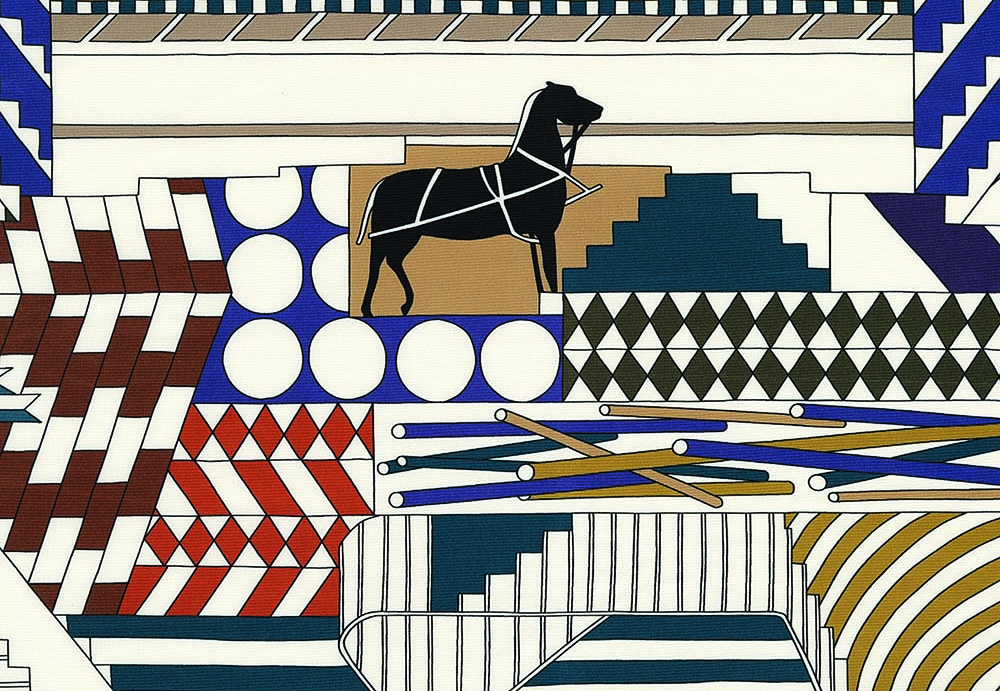 Ткань Hermes Promenade au Faubourg 211108M02