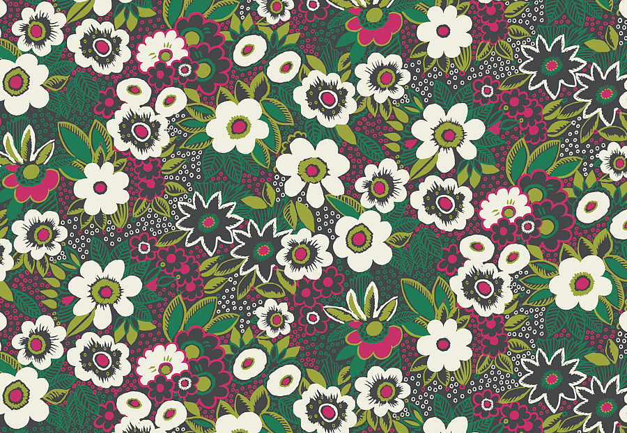 Ткань Blendworth Bazaar Jungle Gardenia/Perennial
