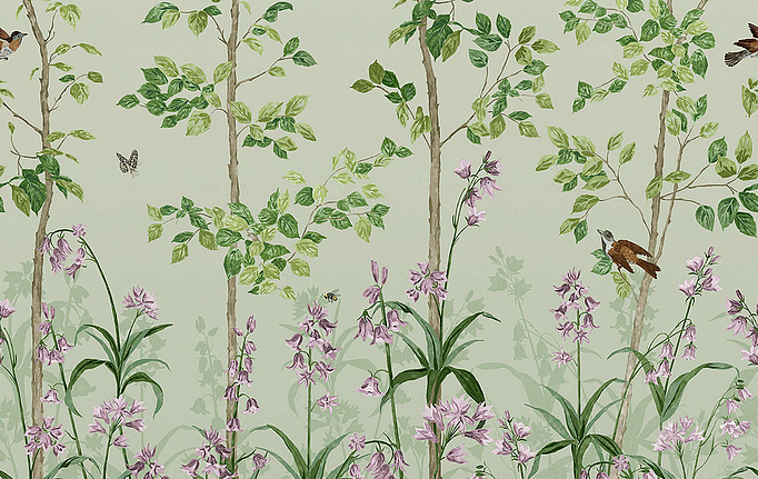 Английские панно и фотообои Little Greene, коллекция National Trust Papers III, артикул 0263BIPEAGR