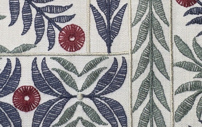 Бельгийская ткань Galleria Arben, коллекция Babur, артикул MughalGarden/Indigo/Cochineal